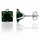 LGT JWLS Classic Stud Oorbel Vierkant - Groen Zilver