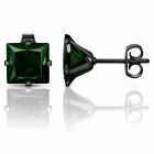 LGT JWLS Classic Stud Oorbel Vierkant - Groen Zwart