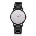 LGT JWLS Dameshorloge - Sterrenhemel Design - Zilver Wijzerplaat - Zwart & Rose Goud