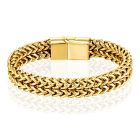 LGT JWLS Heren Armband - Dubbele Curb Chain van Edelstaal, Goud
