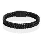LGT JWLS Heren Armband - Dubbele Curb Chain van Edelstaal, Zwart