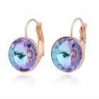 LGT JWLS Oorbellen Dames met Multicolor Glassteen en Roségouden Laagje