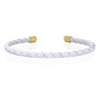 LGT JWLS Smalle Dames Armband van Wit Leer met Gouden Dopjes