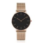 LGT JWLS Vintage Dameshorloge - Minimalistisch Quartz met Goudkleurige Band en Behuizing, Zwarte Wijzerplaat