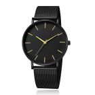 LGT JWLS Vintage Herenhorloge - Luxe Meshband - Zwart met Gouden Wijzers - Zwarte Wijzerplaat