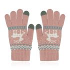 LGT JWLS Winterse Dameshandschoenen - Roze Wit met Rendier