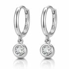 LGT JWLS Zilverkleurige Oorringen met Hanger en Witte Zirkonia