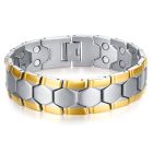 Magnetische heren armband Mendes Edelstaal Zilverkleurig Goudkleurig