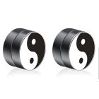 Magnetische heren oorbellen LGT Jewels Yin Yang Zwart 8mm