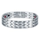 Magnetische mannen armband Mendes Edelstaal Energie Zilverkleurig
