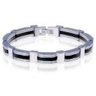 Mannen armband RVS met Rubber Schakel