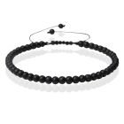 Memphis No.1 Armband - 4mm Agate Black Matte