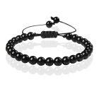 Memphis No.2 Natuursteen  Armband Dames - 6mm Black Agate