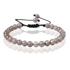 Memphis No.2 Natuursteen  Armband Dames - 6mm Grijze Agaat