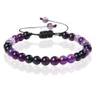 Memphis No.2 Natuursteen  Armband Dames - 6mm Paarse Agaat