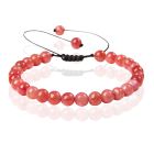 Memphis No.2 Natuursteen  Armband Dames - 6mm Red Angle