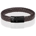 Memphis gevlochten leren armband Bruin Zwart