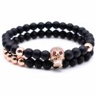 Memphis kralen armband  Agaat Skull Rose