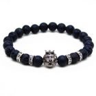 Memphis kralen armband mannen Lavasteen Lionhead Grey
