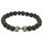Memphis kralen armband Matte Onyx Dumbbell Zwart