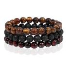 Memphis Stacked Heren Armbanden set - 8mm Tiger 2