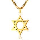 Mendes heren ketting Edelstaal David Ster Goudkleurig