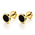 Mendes Heren Oorbellen Goudkleurig RVS – Fake Plug Studs – Minimalistisch & Stoer - 8mm