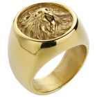 Mendes heren ring Leeuw Edelstaal Goudkleurig