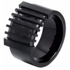 Mendes heren ring Zwart Edelstaal met Carbon-19mm