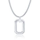 Mendes Herenketting met Minimalistische Geometrische Hanger - Zilver
