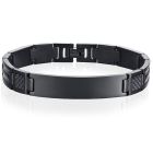 Mendes ID Armband Edelstaal Carbon Fibre Zwart