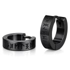 Mendes Rune Script Oorring - Black Viking