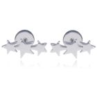 Mendes Triple Star Stud oorbellen Titanium Zilver