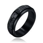 Mendes Viking Script Ring - Edelstaal Zwart