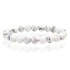 Natuursteen Armband met 8mm Kralen Memphis - White Howlite