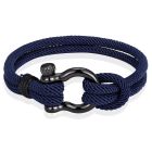 Nautische heren armband Paracord Edelstaal Anker Navy