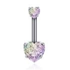 Navelpiercing Edelstaal Double Heart Multi