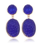 Ovale Deja Oorhangers - Resin Blue