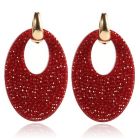 Ovale dames oorbellen Cilla Jewels Bordeaux Goudkleurig