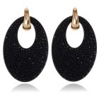 Ovale oorbellen Cilla Jewels Goud Zwart