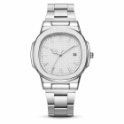 Oxford Zilverkleurig Metalen Herenhorloge met Witte Wijzerplaat