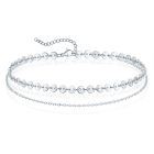 Pailetten Enkelband Duo - Zilver
