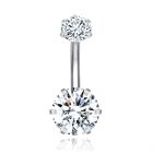 Piercing met 6-kant Zirkonia - Hexagon Zilver