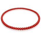 Rode houten kralen ketting 90cm