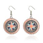 Ronde zilverkleurige dames oorbellen multicolor roze