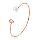 Rose armband met Ovale Zirkonia Steen en Imitatie Parel
