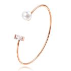 Rose armband met Rechthoekige Zirkonia Steen en Imitatie Parel