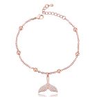Rose Damesarmband Verstelbaar met Walvis Vin en Zirkonia