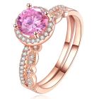 Set van 2 Rose Vergulde Dames Ringen Edelstaal met Zirkonia