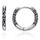 Stalen heren oorringen zilverkleurig Bali